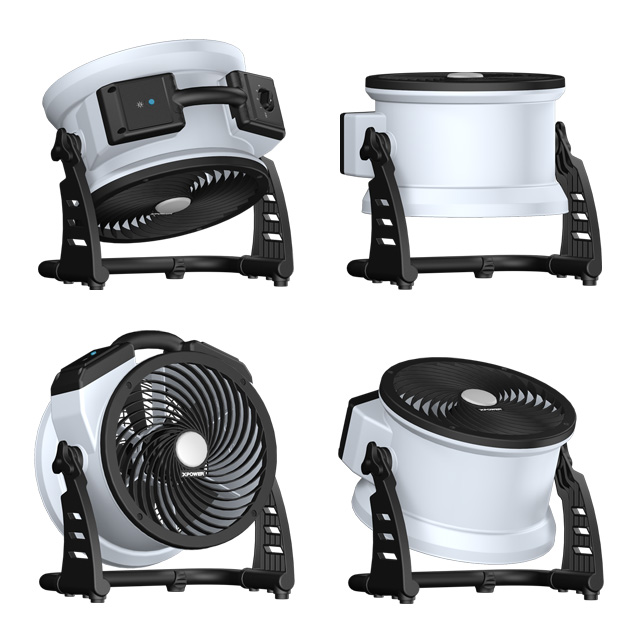 XPOWER FC-100L 11” Compact Multipurpose Air Circulator With Integrated 3-Speed LED Spotlight