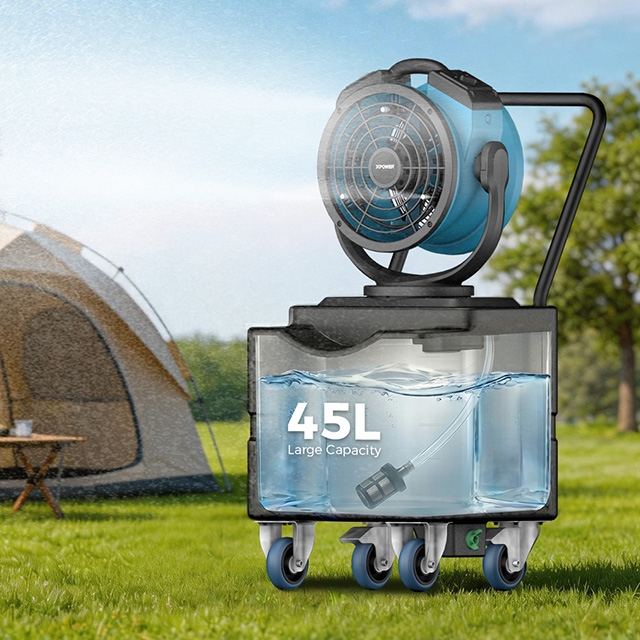 XPOWER FM-68W Outdoor 3 Speeds Misting Fan With Built-In Pump