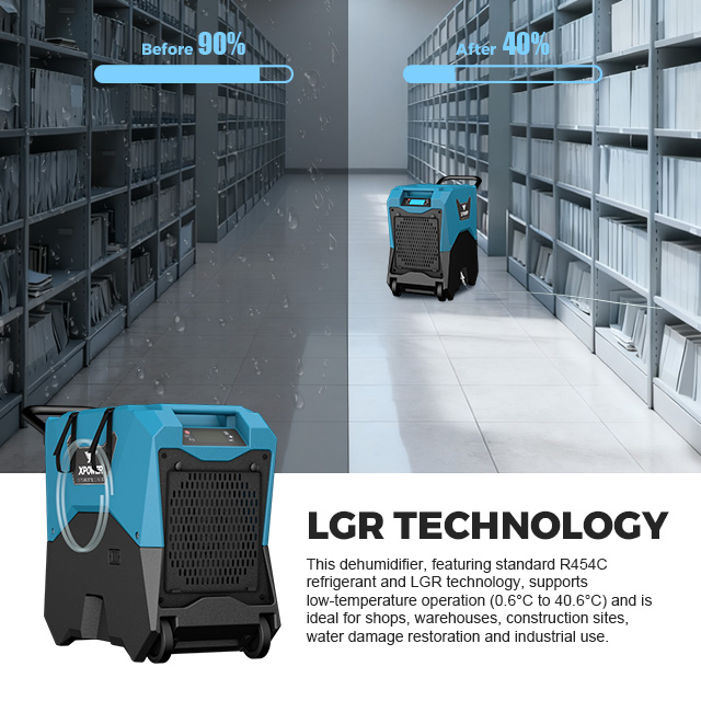 XPOWER XD-85LH FLEXIBLE 35L AHAM COMMERCIAL LGR DEHUMIDIFIER WITH BUILT-IN PUMP