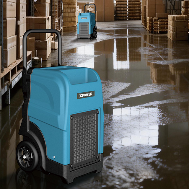 XPOWER CD-90L LGR Commercial Dehumidifier With R454C Refrigerant And Built-In Pump