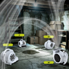 XPOWER P-230L 2-IN-1 Mini Air Mover Floor Fan With Integrated 3-Speed LED Spotlight