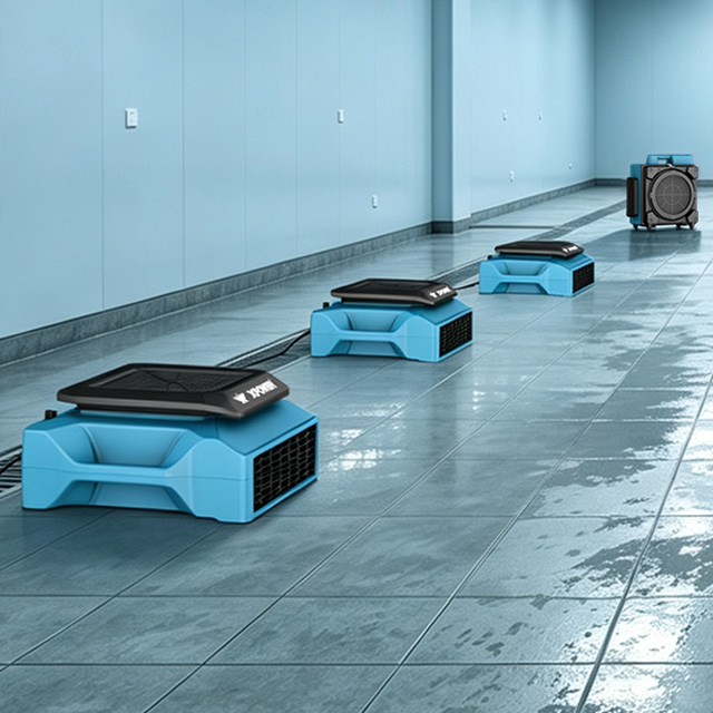 XPOWER PL-700A Compact 240W Low Profile Air Mover With Power Outlet