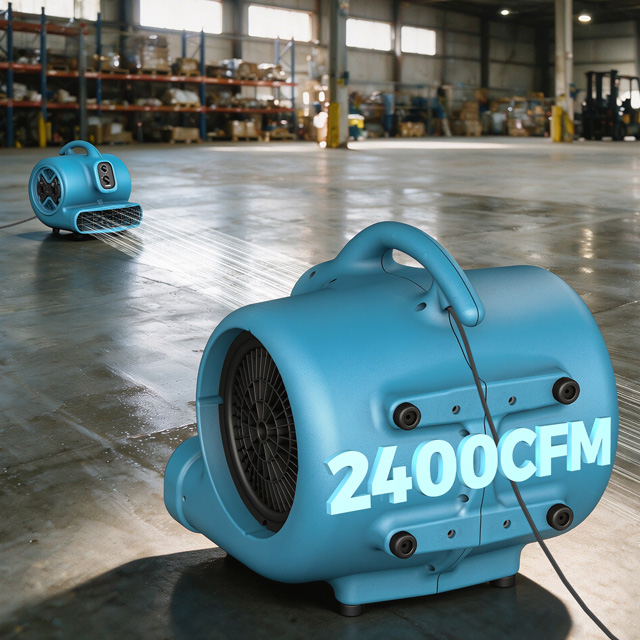 XPOWER P-600AT Commercial 520W Centrifugal Air Mover With Timer, Power Outlet