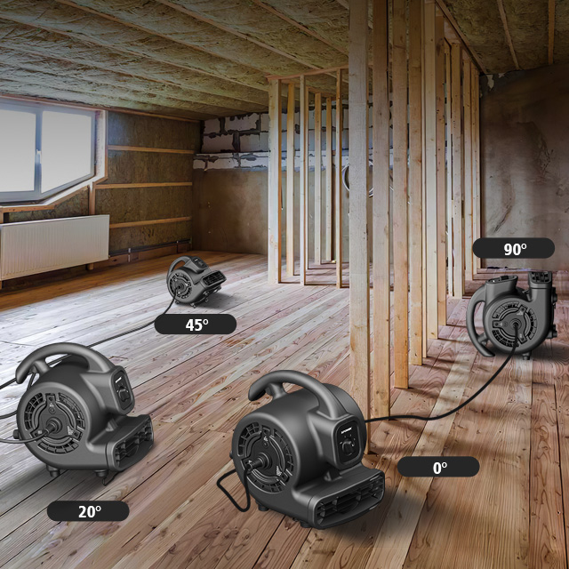 XPOWER P-80A 3 Speeds Mini Centrifugal Air Mover With Power Outlets
